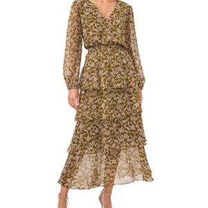MSK Floral Tiered Maxi Dress